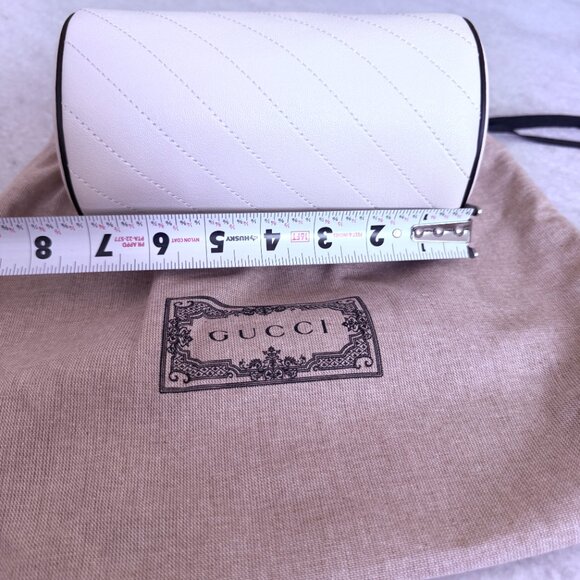Gucci 760710 Blondie Mini Cylinder Shoulder Bag White Leather - Picture 12 of 15